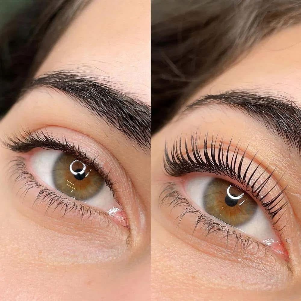 Lash lift before and after