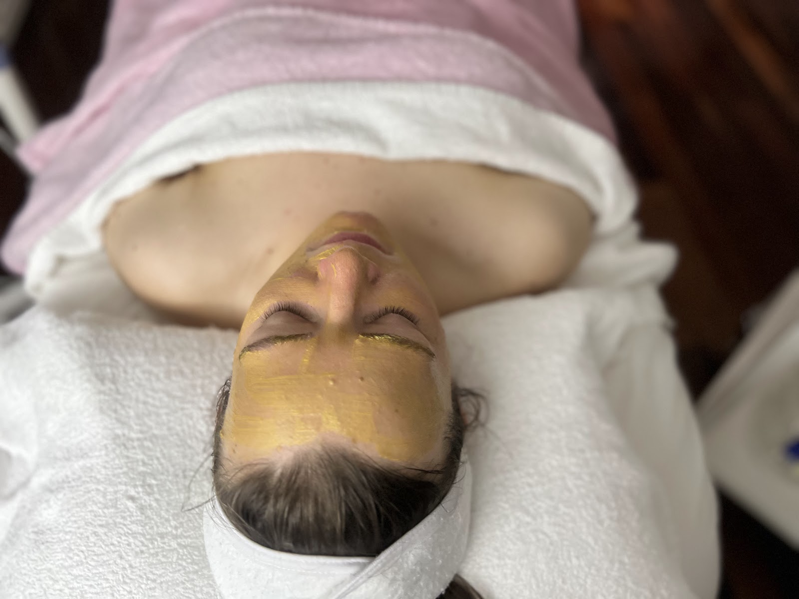 Gold facial mask treatment